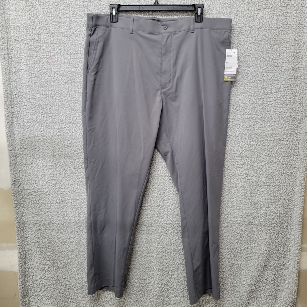 Grand Slam Performance Golf Pants Mens 44x32 Gray Active Gripper Waistband NWT